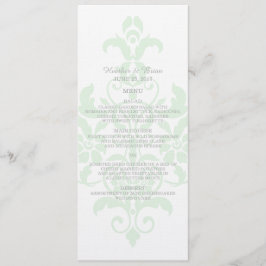 Menu de Casamento tema damasco Verde Sutil