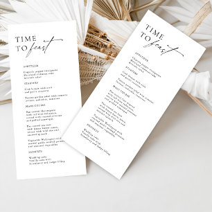 Menu de Casamento "Tempo até o Banquete" do Black 