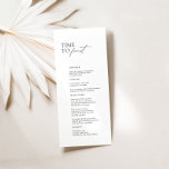 Menu de Casamento "Tempo até o Banquete" do Black<br><div class="desc">Este design de menu elegante e contemporâneo combina perfeitamente a estética clássica em preto e branco, criando um toque sofisticado para a sua recepção de casamento. A ousada inscrição 'Tempo até o Banquete' adiciona um elemento lúdico, convidando convidados a saborear as delícias culinárias à frente. Com a sua apresentação moderna,...</div>