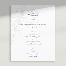 Menu de Casamento Tradicional das Orquídeas Embosa