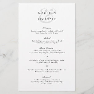 Menu de Casamento Tradicional Elegante