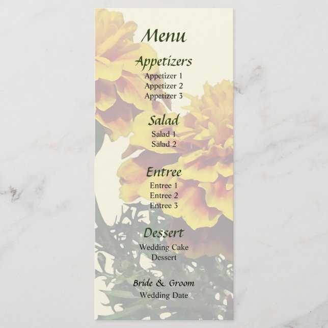 Menu de Casamento Três Malmequeres (Frente)