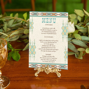 menu de casamento tribal do boho do sul
