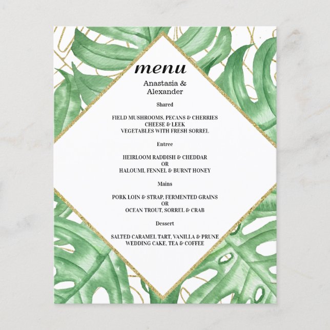 MENU DE CASAMENTO Tropical Elegante. (Frente)