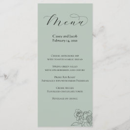 Menu de Casamento Verde Dusty Sage