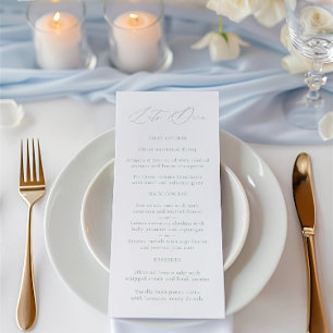 Menu de Casamento Verde e Branco da Elegante Sage