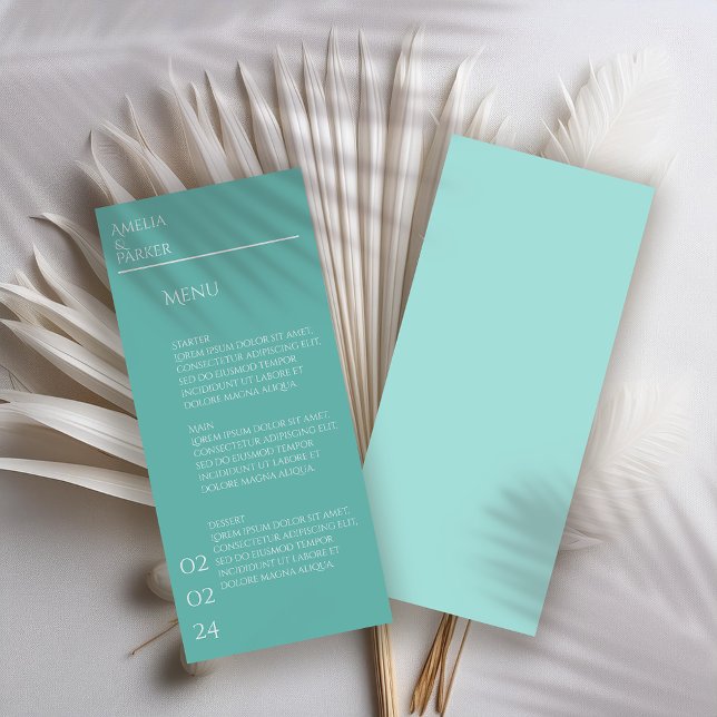 Menu de Casamento Verde Minimalista (Criador carregado)