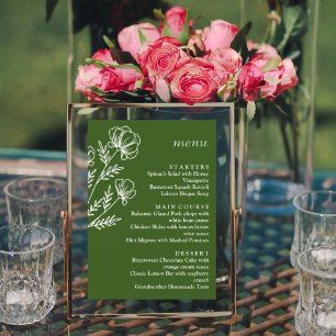 Menu de casamento verde simples