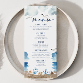 Menu de Chá de fraldas do Tema Nautica