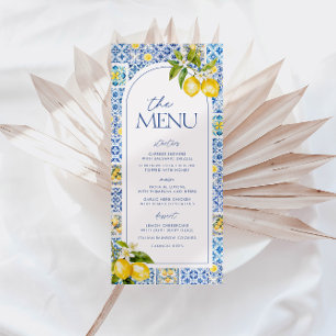 Menu de Chá de fraldas Limão da Costa Amalfi