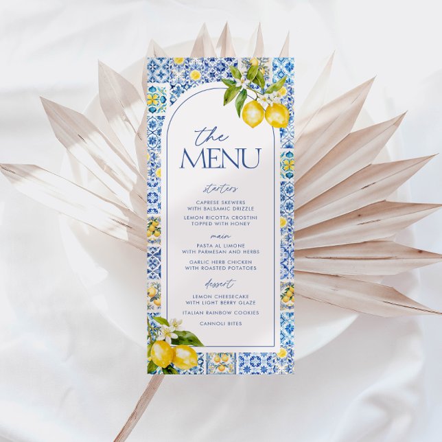 Menu de Chá de fraldas Limão da Costa Amalfi (Criador carregado)