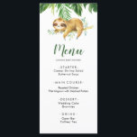 Menu de Chá de fraldas Tropical Boy Sloth<br><div class="desc">Menu de Chá de fraldas Tropical Boy Sloth</div>