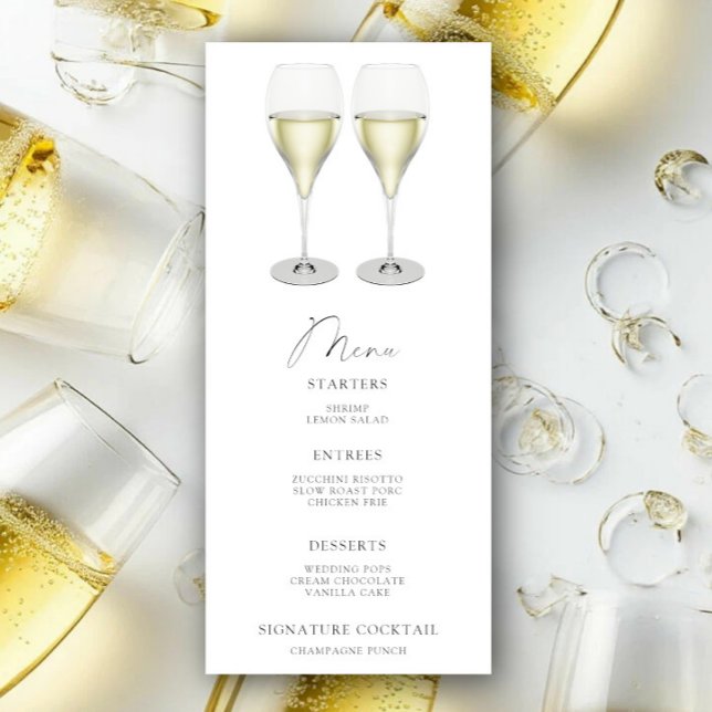 Menu de chá de noiva com champanhe (Criador carregado)