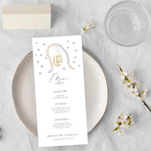 menu de chá de noiva Pérolas e Prosecco