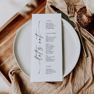 Menu de Chá de panela de Casamento de Elegância Cl
