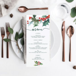 Menu de Chá de panela de Casamento de Natal Holly 