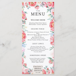 Menu de Chá de panela de Peony de Aquarela