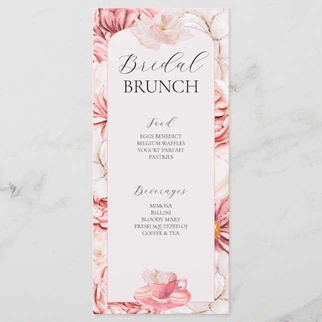 Menu de Chá de panela de Tea Party de Jardim (Frente)