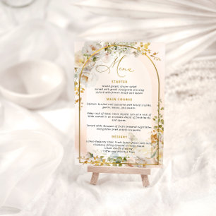 Menu de Chá de panela do Elegante Blush Pink Roses