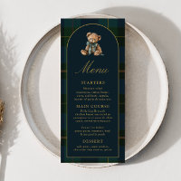 Menu de Chás de Bebê Xadrez Urso Teddy Clássico 4x