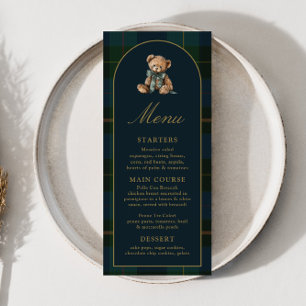 Menu de Chás de Bebê Xadrez Urso Teddy Clássico 4x
