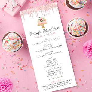 Menu de Chef de Produtos de padaria cor-de-rosa-cl