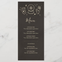 Menu de cocktail de Halloween da bruxaria