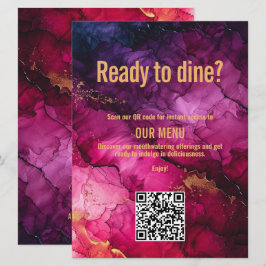 Menu de código QR Marble Elegância Celestial