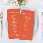 Menu de Comida de Casamento Elegante Mínimo Verona<br><div class="desc">Este é um Mínimo Elegante Verona Sunset Wedding Comida Menu.</div>