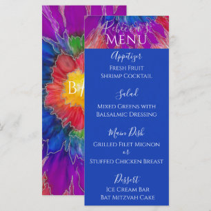 Menu de Comida de Coluna Elegante Mitzvah