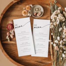 Menu de Comida e Bebida Preta de Script Minimalist