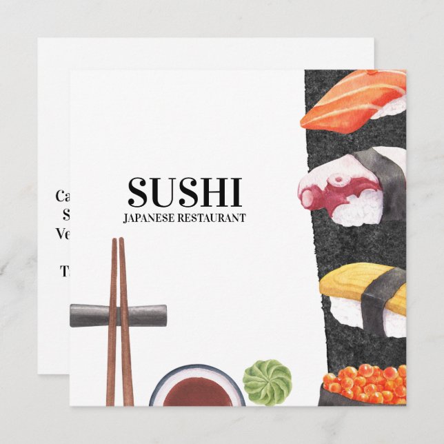 Menu de Comida Sushi Japonês (Frente/Verso)