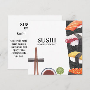 Menu de Comida Sushi Japonês