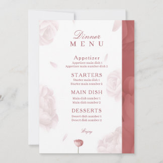 Menu de Convite e Janto Floral Elegante Ca
