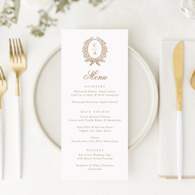 Menu de cupão Botânico do Folha de Oliva Elegante  (Criador carregado)