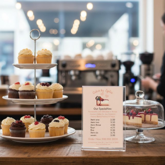 Menu de deserto personalizado elegante e elegante (Criador carregado)