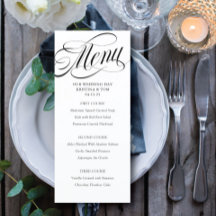 Menu de Dia de Casamento de Scriptagem