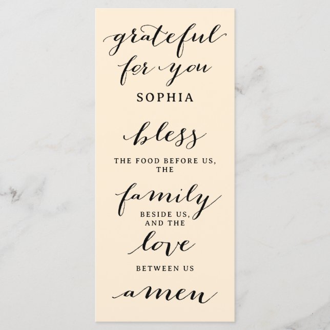 Menu de dupla face de ação de agradecimento e Impr (Frente)