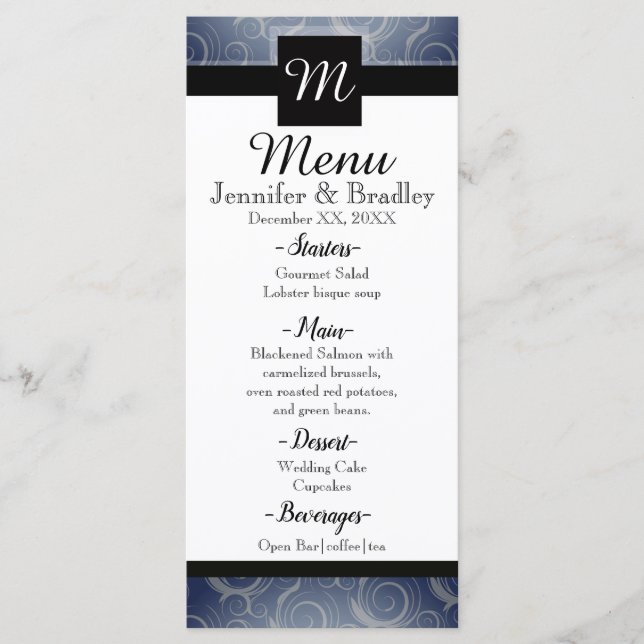 Menu de Espirais Monograma (Frente)