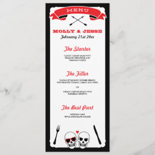 Menu de esqueleto do comensal de casamento - preto