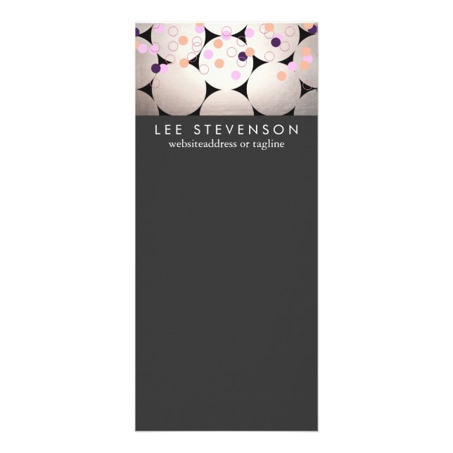 Menu de Evento Na moda Preto dos Círculos Prateado (Frente)