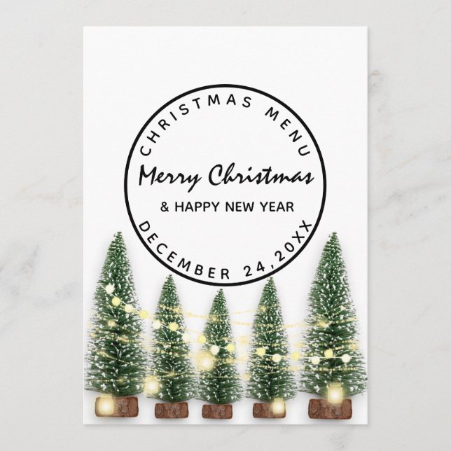 Menu de Férias de Natal Menu de Inverno Verde Clar (Frente)