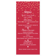 Menu de Férias de Pontos de Confete Dourados Peque