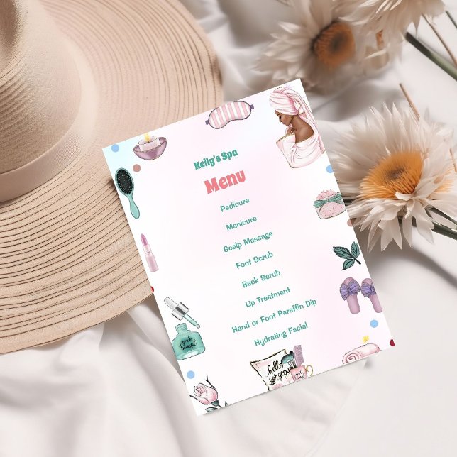 Menu de Festa de aniversário do Girl Spa (Criador carregado)