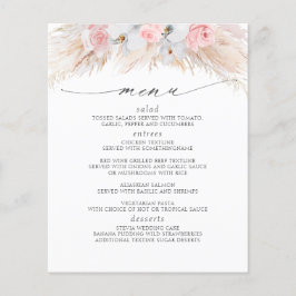 Menu de Florais Rosa da Grama das Pampas Tropical