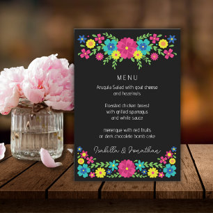 menu de flores coloridas mexicanas