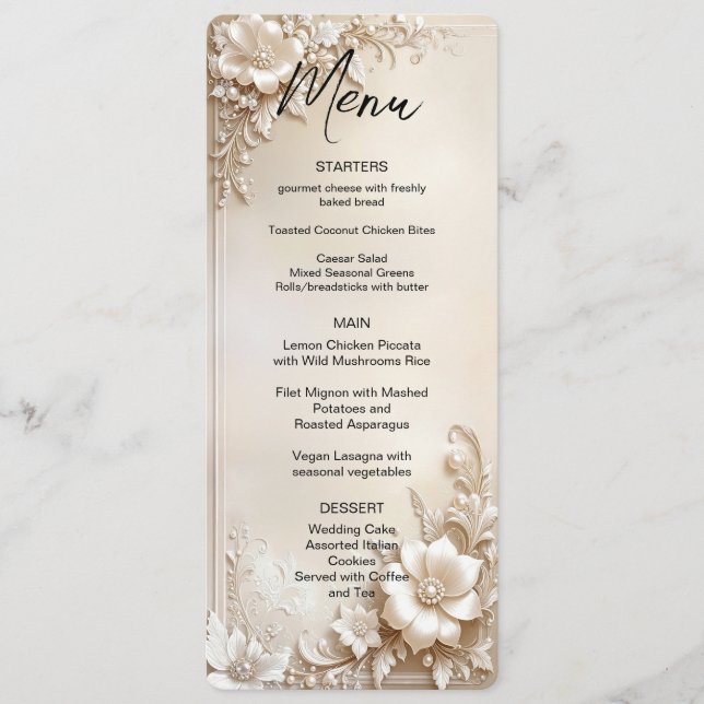 Menu de Flores de Marfim (Frente)