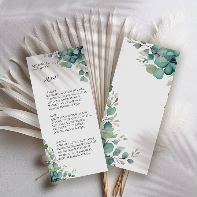 Menu de Folhas de Aquarela Elegante (Criador carregado)