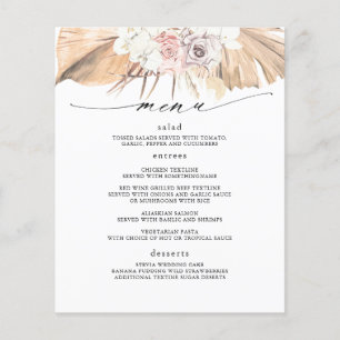 Menu de Folhas de Palma Secas Tropicais