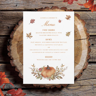 Menu de Folhas de Pumpkin de Pumpkin com Rosa Dust